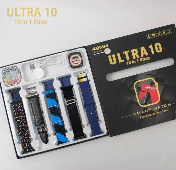 Ultra 10 Smart Watch | 10 In 1 Straps+jelly Case - The Pak Shop