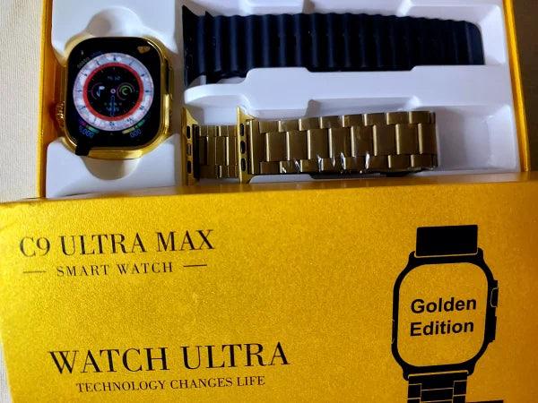 C9 Ultra Max Smart Watch Golden Edition Amazing Dial & With 2 Strip Good Quality - The Pak Shop